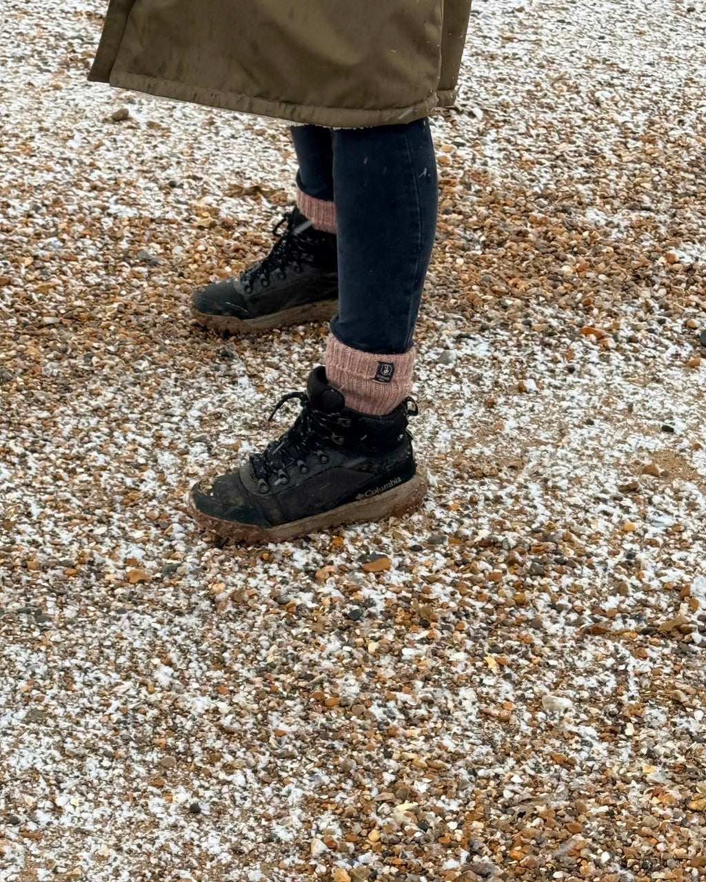 100% British Wool Boot Socks – Secret Blush Pink Walking Socks