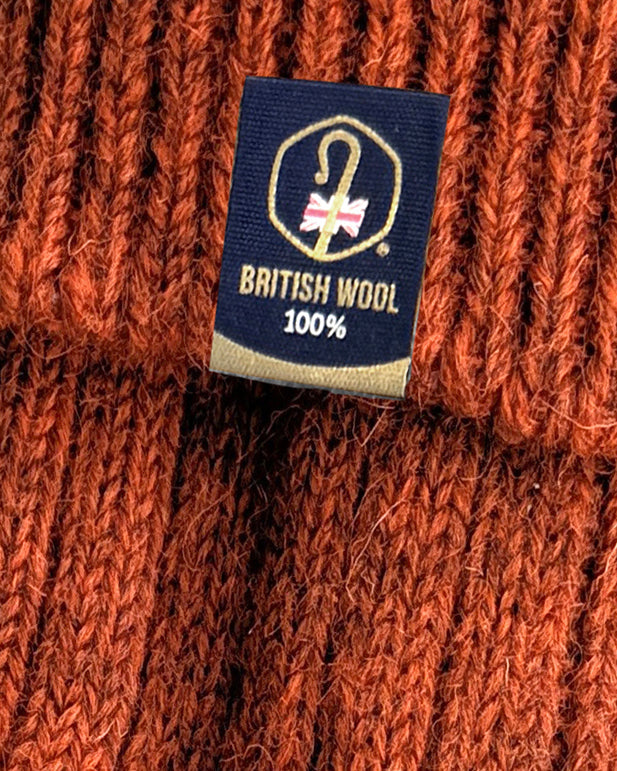 100% British Wool Boot Socks – Burnt Orange Walking Socks