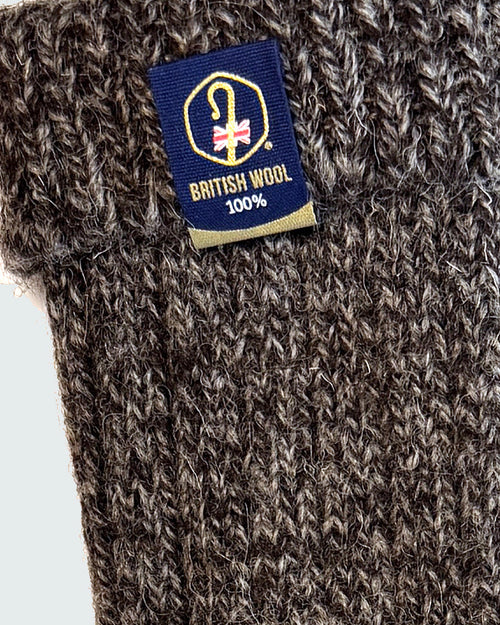 100% British Wool Boot Socks for Men & Women – Dark Natural Twist Walking Socks