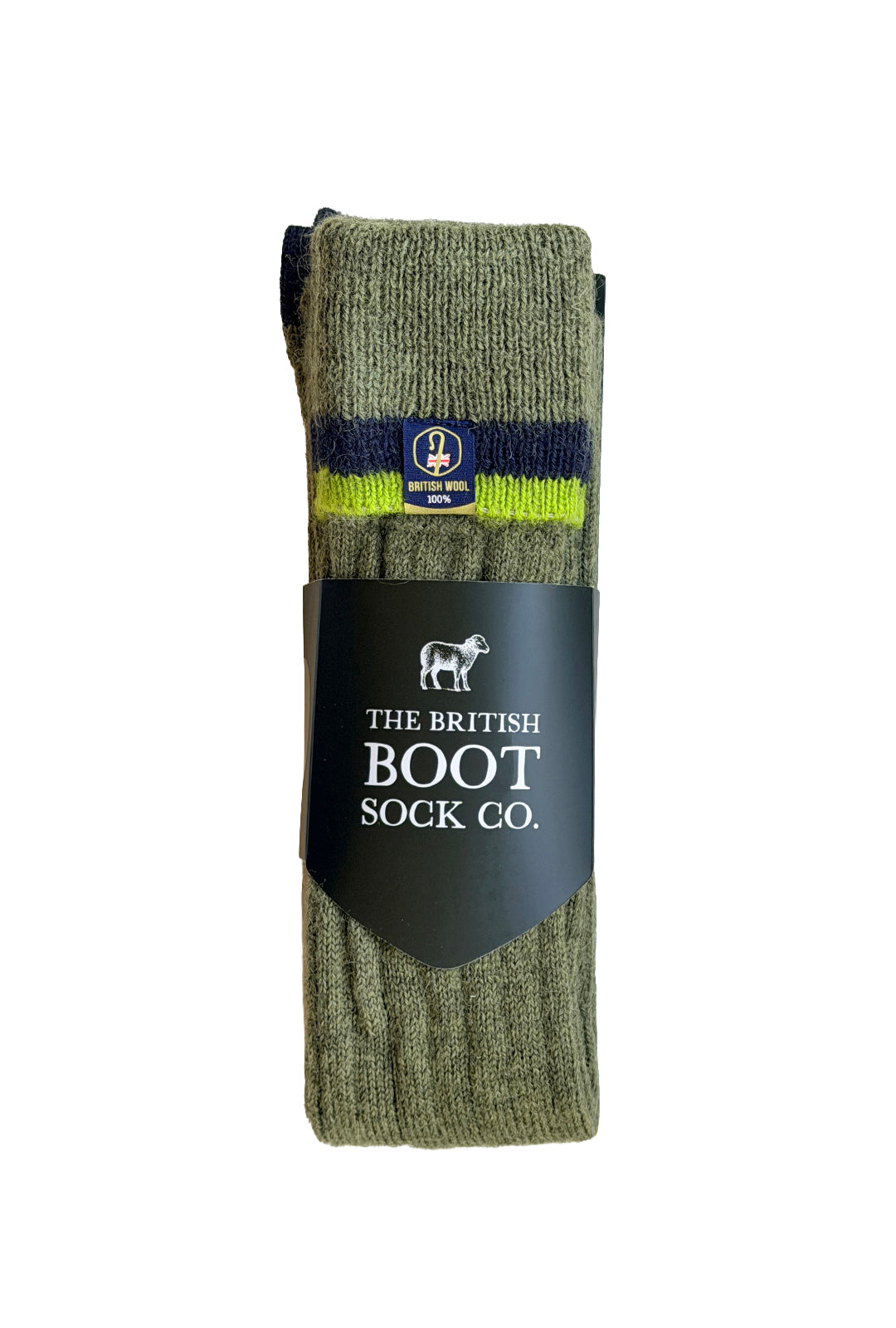 100% British Wool Wellington Boot Socks – Dark Apple Green | UK 4-7