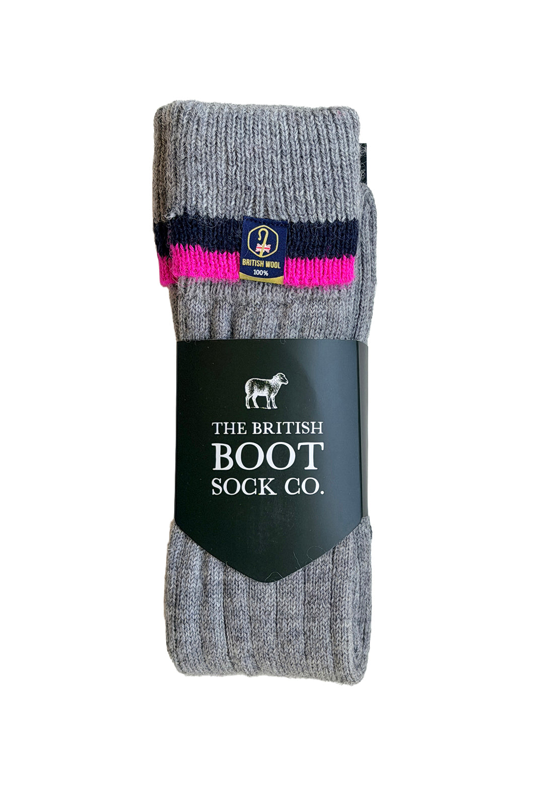 100% British Wool Wellington Boot Socks – Smoke Grey | UK 4-7