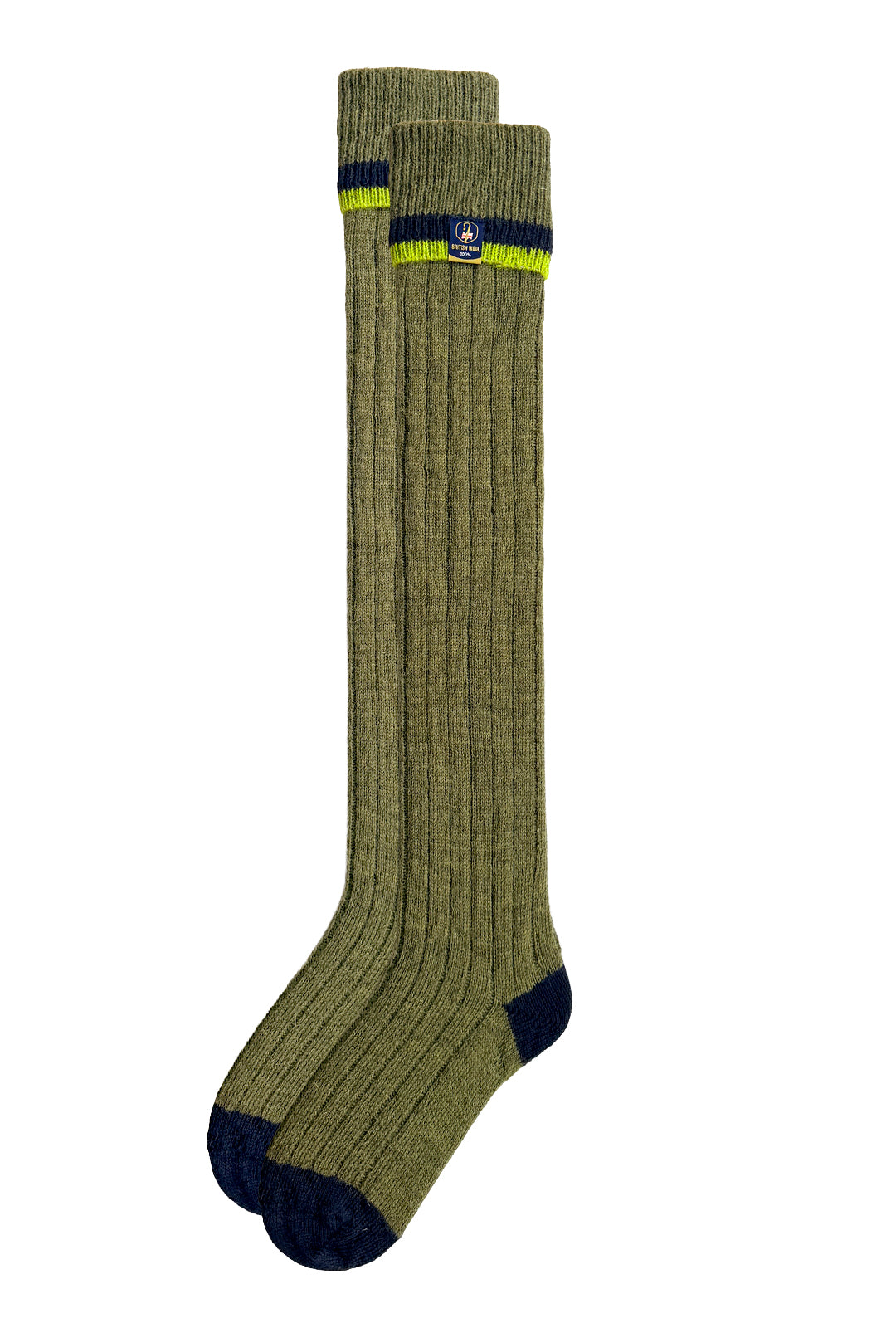 100% British Wool Wellington Boot Socks – Dark Apple Green | UK 4-7