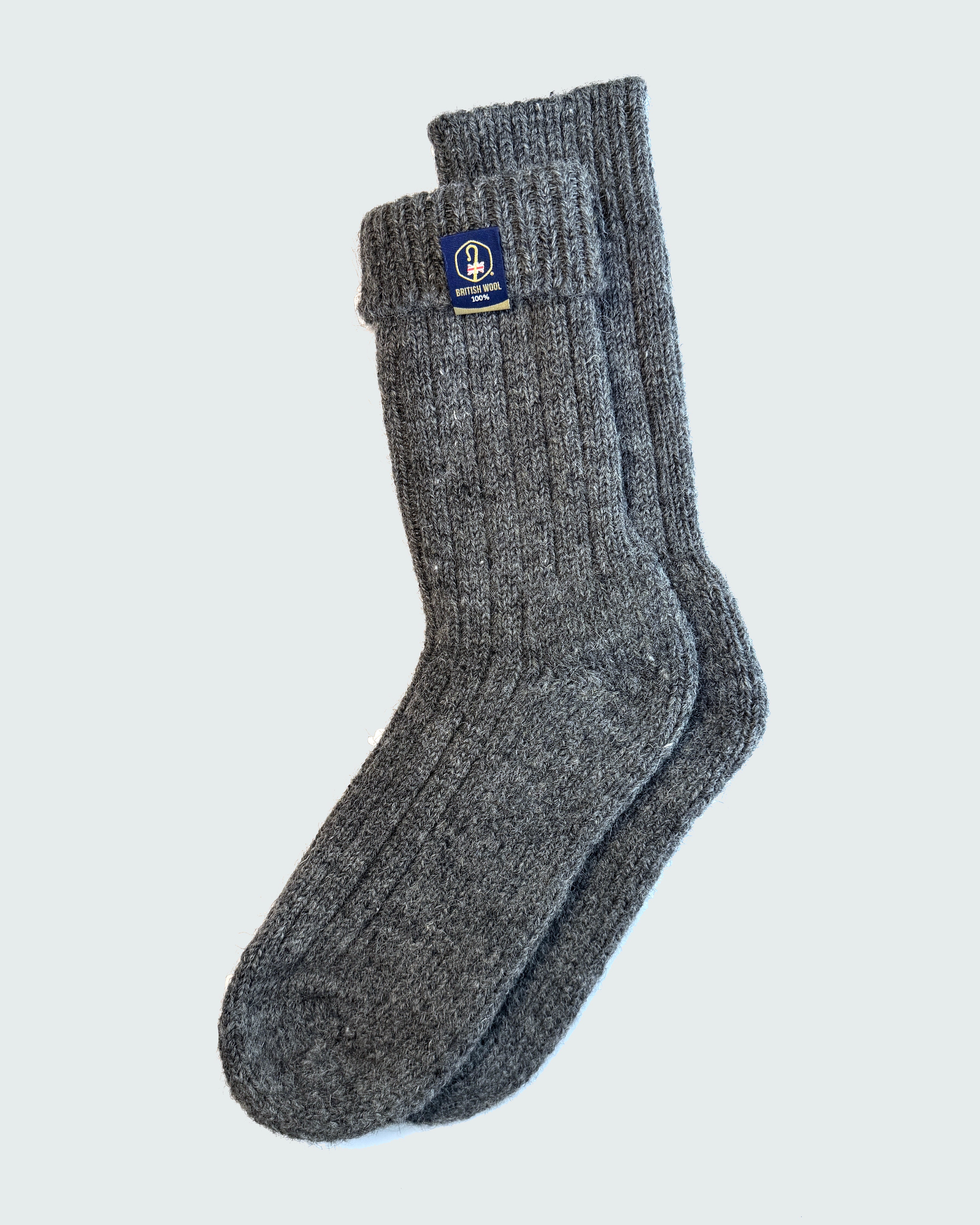 100% British Wool Boot Socks for Men & Women – Nimbus Grey Walking Socks