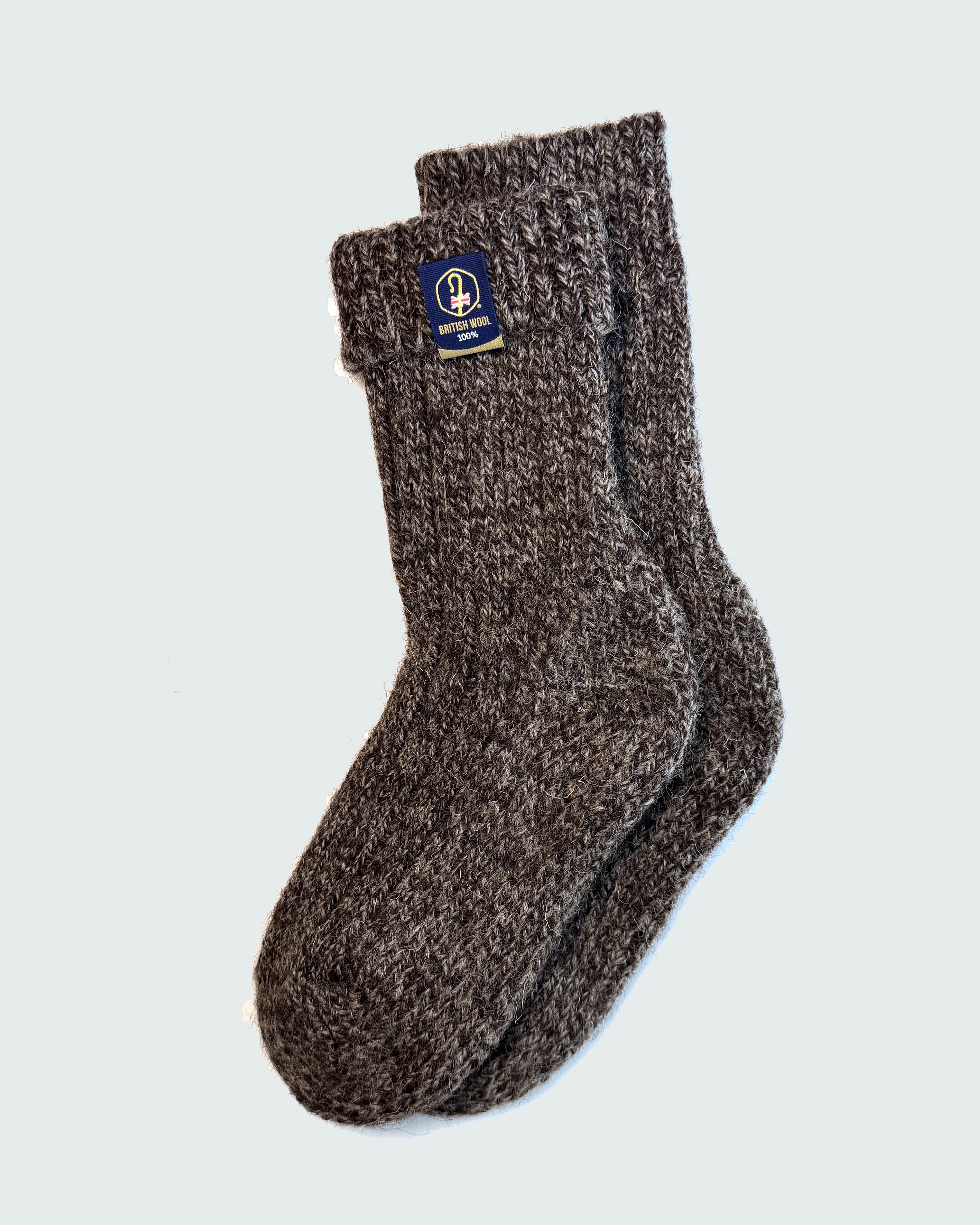 100% British Wool Boot Socks for Men & Women – Dark Natural Twist Walking Socks