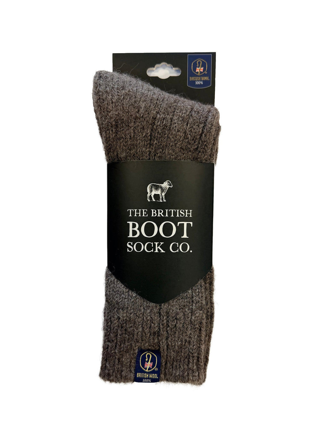 100% British Wool Boot Socks for Men & Women – Mid Grey Natural Walking Socks