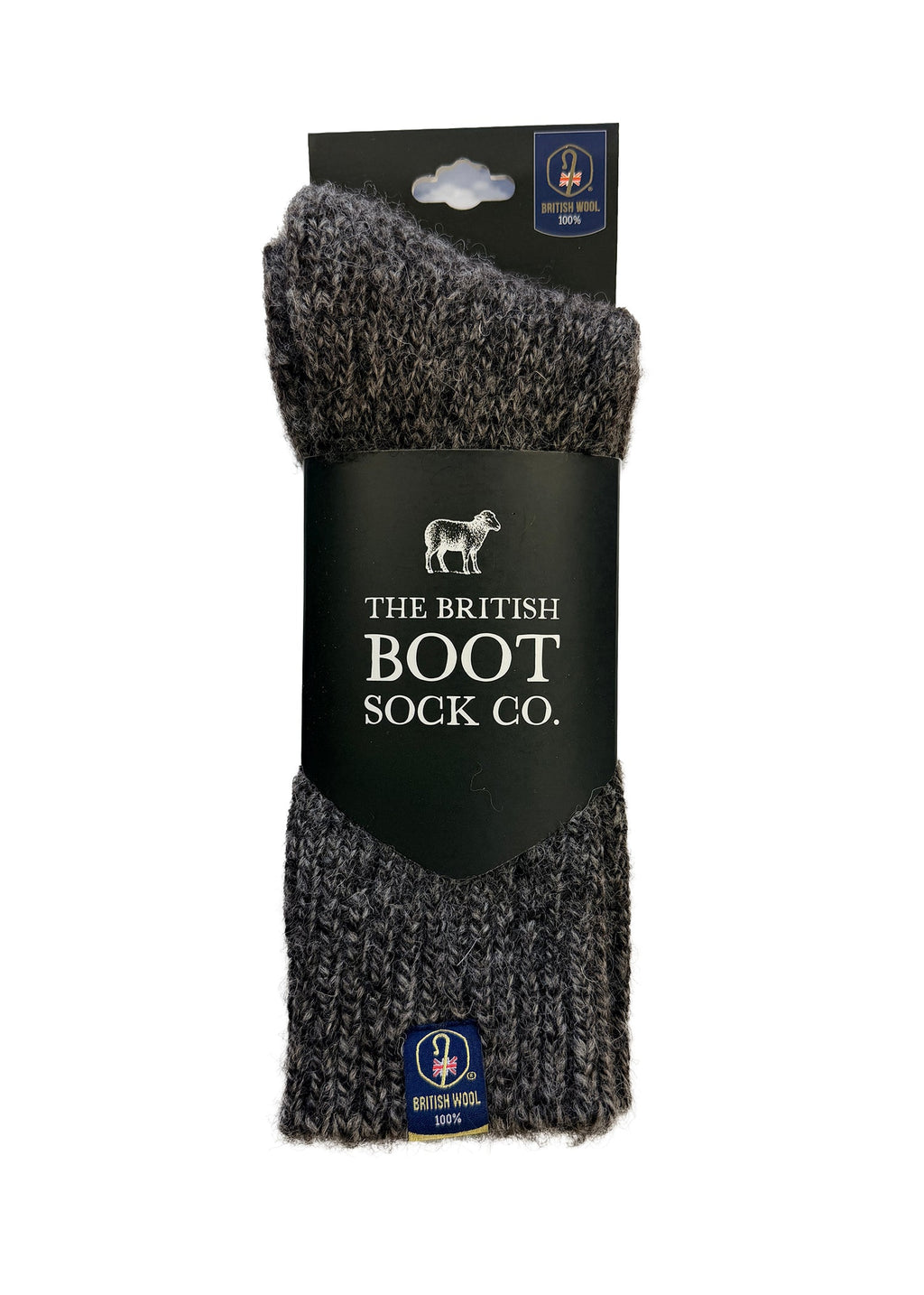 100% British Wool Boot Socks for Men & Women – Dark Natural Twist Walking Socks
