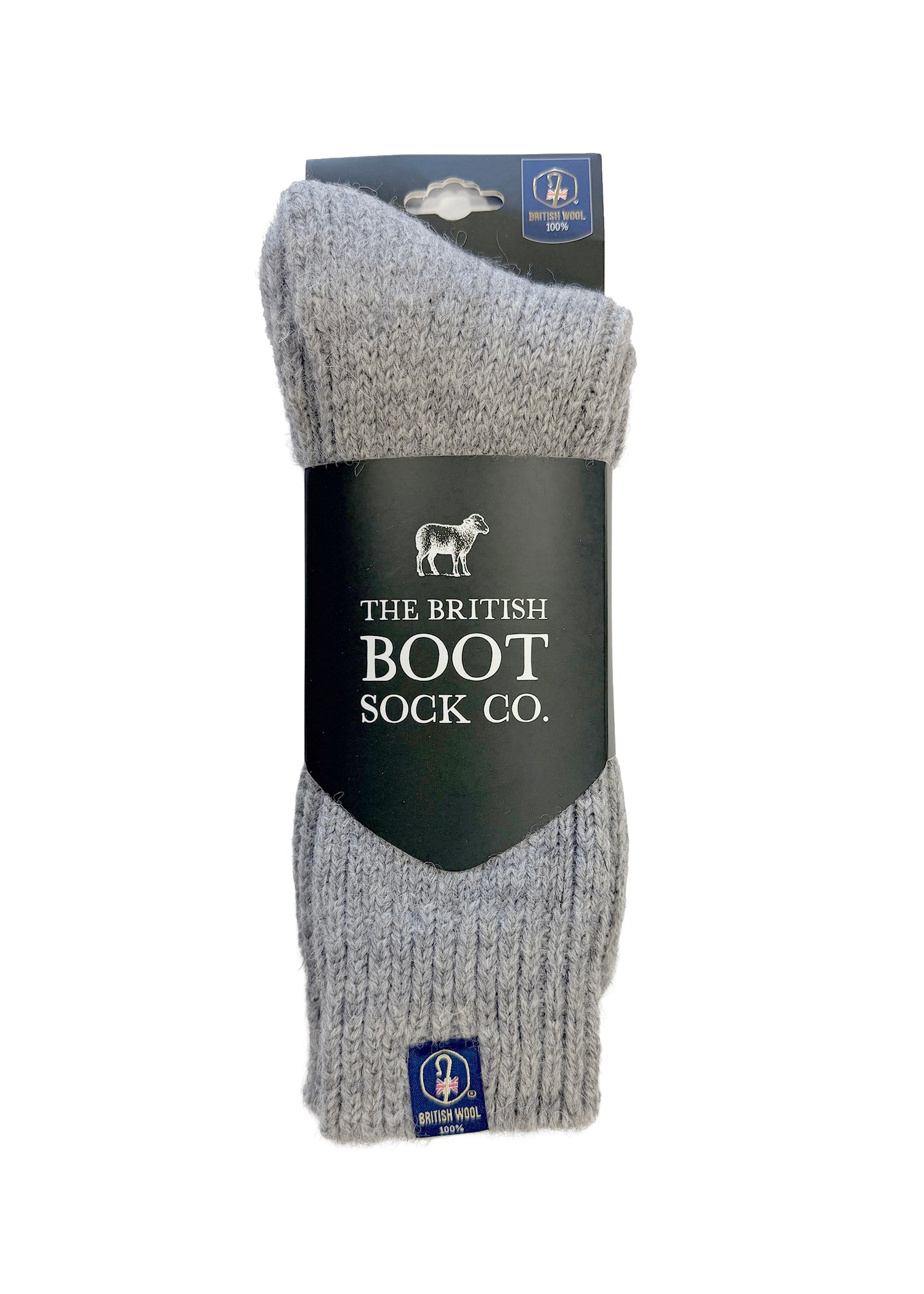 100% British Wool Boot Socks for Men & Women – Light Grey Natural Walking Socks