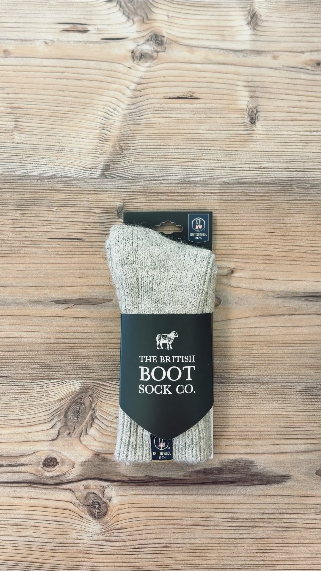 100% British Wool Boot Socks for Men & Women – Light Grey Natural Walking Socks
